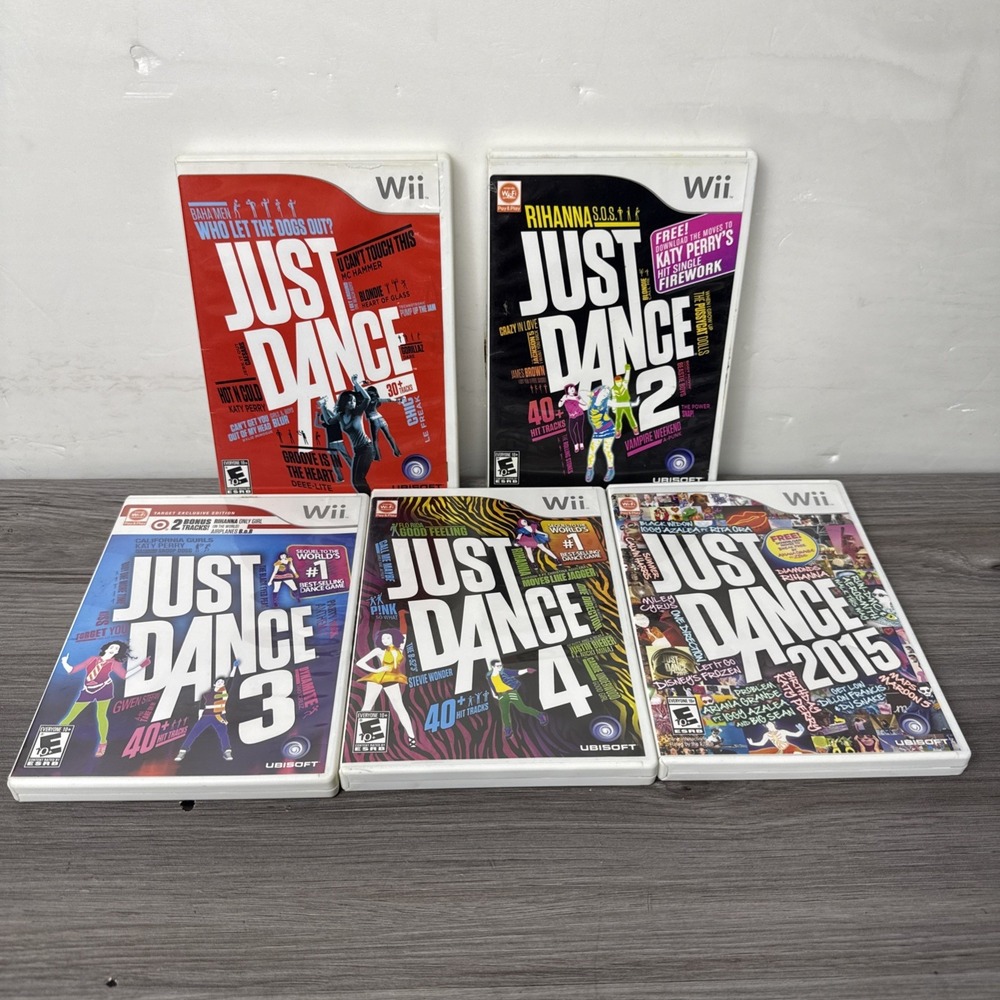 Nintendo Wii Game Lot JUST DANCE 2 3 4 JUST DANCE 2015